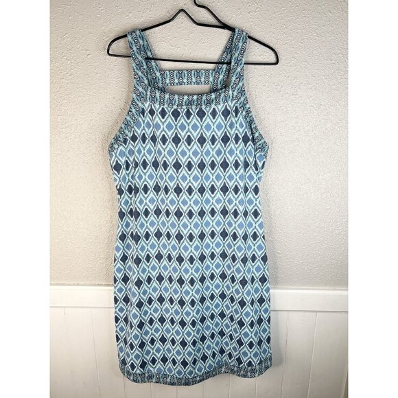 Title Nine Dress Women XL Blue Tile Diamalete Cross Back Built In Bra Active - Picture 1 of 13